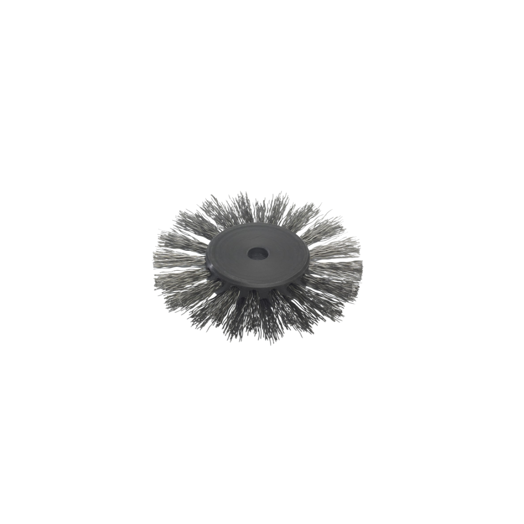 Chip brush with wire bristles ø 80 mm, 8 mm bore